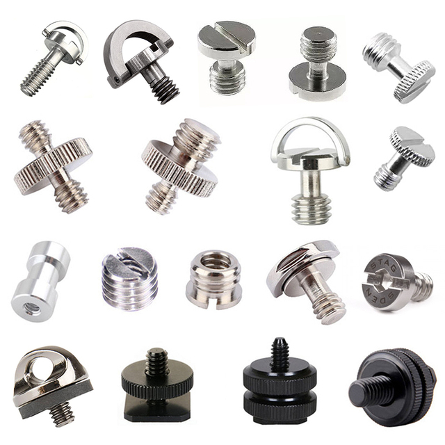 D Ring c Ring 1/4 3/8 20 Quick Release Plate Tripod Mount Screw Slotted Camera Screw