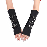 Mode Europe et états-unis vent personnalité bracelet mitaines Punk vent fête noir lait soie mitaine