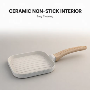 Poêle à frire japonaise en aluminium Tamago-yaki, antiadhésive, carrée, <span class=keywords><strong>mini</strong></span>, pour omelettes et petit-déjeuner, avec poignée en bois, compatible four - Product Image 4