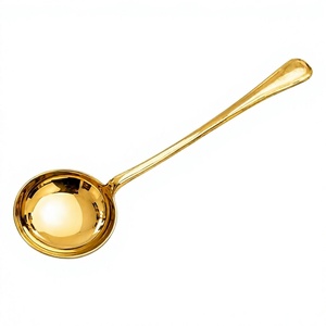 Cuillère à café de luxe en acier inoxydable doré, long manche, cuillère doseuse pour thé, sucre, poudre, épices et accessoires de cuisine - Product Image 1