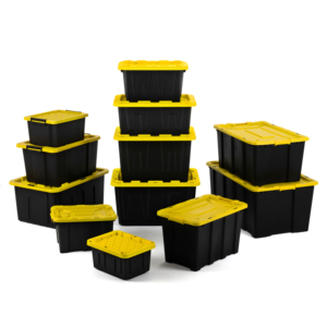 Boîte de rangement en <span class=keywords><strong>plastique</strong></span> de 100 <span class=keywords><strong>litres</strong></span> avec couvercle pour garages et outils de jardinage, boîte de rangement imperméable robuste multidimensionnelle - Product Image 3