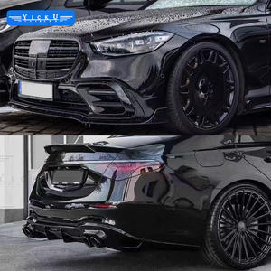 YICKU fibre de carbone pour 2021 <span class=keywords><strong>Mercedes</strong></span> Benz <span class=keywords><strong>classe</strong></span> <span class=keywords><strong>S</strong></span> W223 450 mise à niveau soutien-gorge-bus Style Kit carrosserie lèvre avant Tuyere diffuseur arrière becquet - Product Image 5