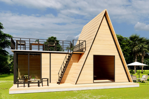 DYCE Casa in Legno Prefabbricata di Lusso Personalizzata per Hotel e B&B all'Aperto, Struttura in Acciaio Tipo Container, Design Moderno Triangolare A-type, Smontabile, 3D - Product Image 2