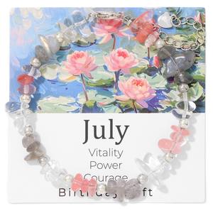 สร้อยข้อมือประดับคริสตัลธรรมชาติพร้อมบัตรของขวัญวันเกิดสิบสองเดือน - Product Image 3