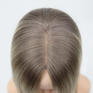 Topper de Cabello Humano Ondulado Remy con Encaje Mono Europeo para Mujeres Blancas, Tamaño de Base 5.5*6.5 - Product Image 4