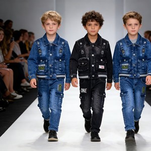 Modello YQ309 da 10,5 Dollari, Autunno, Età 6-12, Completo in Denim per Ragazzi, Set di Abbigliamento Cowboy per Bambini - Product Image 2