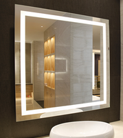 Miroir de salle de bain intelligent à LED sans cadre, rectangulaire, éclairé, avec fonction anti-buée IP44 pour projets hôteliers et décoration intérieure