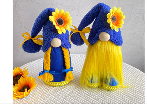 1 pièce Gangzhi Lian Ornement décoratif en peluche sans visage, en forme de tournesol debout, rembourré en coton PP - Product Image 6