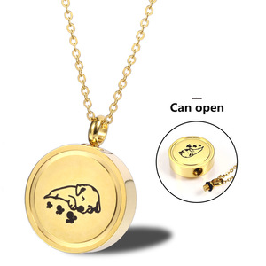 Energinox Melingkar Beberapa Kremasi Perhiasan Personalisasi Hewan Peliharaan Anjing Cetak Abu Stainless Steel Pet Guci Kalung - Product Image 2
