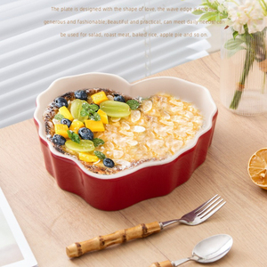 Bandeja para Hornear de Cerámica Love, Bandeja para Arroz Horneado de Alta Calidad, Apta para <span class=keywords><strong>Microondas</strong></span>, Estilo Nórdico, Platos de Cerámica - Product Image 5