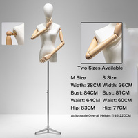 Maniquíes de Mujer con Base Metálica, Modelos de Cuerpo Superior Ajustables con Mano Articulada para Prendas de Vestir