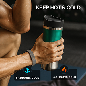 Thermos en acier inoxydable de 350 ml avec bouton de verrouillage et couvercle à boire directement, tasse de voyage à double paroi isolée, sans BPA - Product Image 3