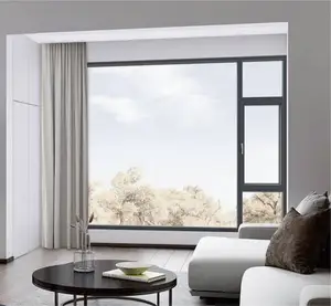 Fenêtres à battant en aluminium double vitrage fenêtres métalliques en alliage d'aluminium avec moustiquaire