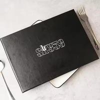 Cubierta de menú A4 A5 de cuero genuino personalizada, cubierta de menú V-ding, personalización OEM/ODM, logotipo de restaurante Vintage, carpeta de menú de Hotel, suministros