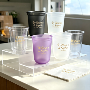 Gobelet jetable personnalisé avec logo, 360 ml, 400 ml, 500 ml, 12, 14, 16 oz, 90 mm, en plastique PET transparent en forme de U, avec couvercle à bec verseur pour boissons froides - Product Image 1