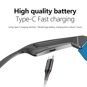 Lunettes de soleil intelligentes à charge rapide Type-C, Bluetooth 5.3, audio sans fil, verres dégradés UV400, pour course à pied et pêche en extérieur - Product Image 1