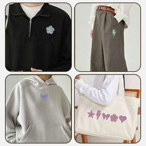 Toppe Adesive Personalizzate a Forma di Stella, Cuore, Fiocco e Fiore, Cucite a Mano, con Logo Personalizzato - Product Image 5