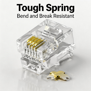 Connettore <span class=keywords><strong>RJ11</strong></span> RJ12 6P4C di Alta Qualità, <span class=keywords><strong>Presa</strong></span> <span class=keywords><strong>Telefonica</strong></span> Modulare a 4 Pin, Adattatore Maschio e Femmina Placcato Oro Trasparente - Product Image 4