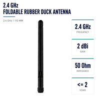 Antenne pliable 2,4 GHz 2dBi avec connecteur SMA 110 mm pour passerelle de maison intelligente, routeur WiFi, point d'accès, modules IoT sans fil – Vente en gros