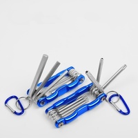Set Kunci Hex Lipat Baja Krom-vanadium Obeng Heksagonal Kunci Allen Alat Tangan Set Portabel