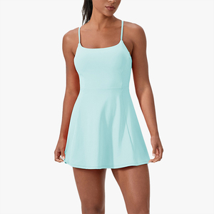 Robe de tennis d'été personnalisable avec logo pour femmes, rembourrée, séchage rapide, robe de sport, jupe courte de course - Product Image 2