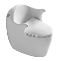 WC monobloc en céramique haut de gamme au design européen avec poignées, double chasse, écologique, pour salle de bain, à sortie verticale (S-trap), adapté aux personnes à mobilité réduite, à poser au sol