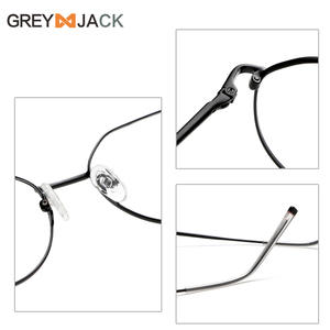 Monture de lunettes optiques polygonales artistiques Grey Jack en métal Me2006, pont moyen, unisexe - Product Image 4