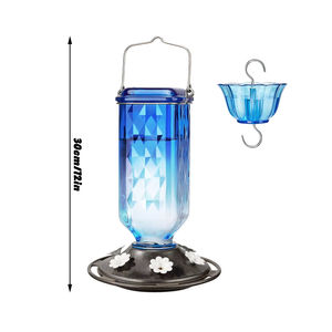 Comederos de Vidrio para Colgar en Exteriores, Comedero de Néctar para Aves Silvestres con 6 Puertos de Alimentación - Product Image 4