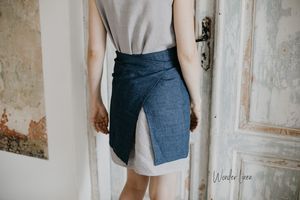 Delantal de café Midi desechable de lino unisex, uniforme de manga suave hecho a mano para uso en restaurante con bolsillos - Product Image 3