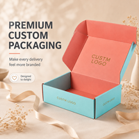 Boîte d'expédition personnalisée en carton ondulé imprimée en pastel avec marquage bicolore et approvisionnement en gros pour l'expédition de produits de beauté