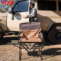 Chaise de directeur pliable WOQI avec table latérale, chaise de camping et de jardin robuste avec porte-gobelet, poche latérale et sac de transport
