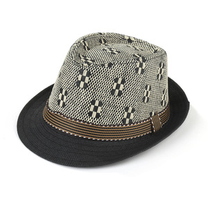 Sombrero Trilby de Paja con Diseño a Cuadros, Estilo Coreano, para Hombre, Primavera-Verano 2025, Estilo Británico Vintage - Product Image 5