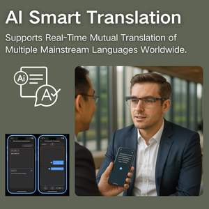 Occhiali da Viaggio con Fotocamera 4K 8MP, Registrazione Video, Traduzione AI in Tempo Reale in Oltre 140 Lingue, Doppio Microfono con Riduzione del Rumore, Occhiali Intelligenti - Product Image 3