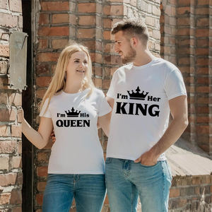 Je suis son Q je suis son K imprimer t-shirts hommes et femmes Couple t-shirts décontractés été amoureux Offre Spéciale graphique Harajuku saint valentin cadeau - Product Image 3