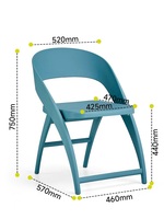 Chaise pliable moderne PM-25 en PP+GF avec accoudoirs, durable, idéale pour les cafés et les salles de formation – Offre spéciale