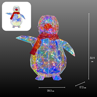 Décoration de pingouin LED de 30 cm, sculpture de pingouin lumineuse en PET, ornement de Noël moderne pour hall d'hôtel, centre commercial