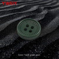 Kancing Resin Tekstur Marmer YWEIY dengan Logo Terukir, 4 Lubang, untuk Kemeja, Jubah, Thobe, Kandura, dan Pakaian