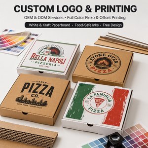 Boîte <span class=keywords><strong>à</strong></span> pizza personnalisée imprimée, boîte d'emballage en carton ondulé jetable pour pizzeria, <span class=keywords><strong>restaurant</strong></span>, vente <span class=keywords><strong>à</strong></span> <span class=keywords><strong>emporter</strong></span>, vente en gros - Product Image 6