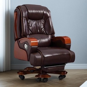 Silla ejecutiva giratoria de cuero con función de masaje y altura ajustable para adultos y personas mayores - Product Image 4