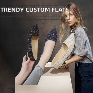 Chaussures plates tendance pour femmes personnalisées, de haute qualité, à bout pointu, inspirées des ballerines, à enfiler, légères, estivales, solides, décontractées - Product Image 2