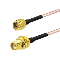 Câble d'extension d'antenne coaxiale RG316 mâle à montage sur cloison femelle 6 pouces 15cm 2-Pack 50 Ohm impédance Compatible 4G LTE
