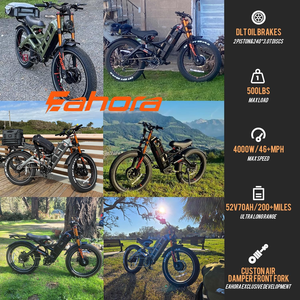 Stock en EE. UU., UE y Canadá Bicicleta Eléctrica Playera de Paseo Eahora de 250W Estilo Retro con Llanta Ancha, Sillín Amplio y Sistema de Luz LED Frontal - Product Image 3