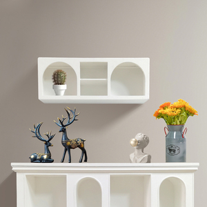 INNOVA Modern European Style White Color Wooden Panel Foldable Decorative <b>Wall</b> Mount Floating Shelf Organizer for Home - Product Image 2