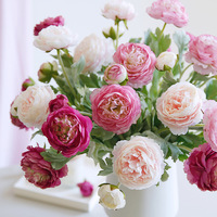 Bouquet de fleurs de lotus artificielles réalistes pour la remise des diplômes, Noël, Nouvel An, la Saint-Valentin, la décoration intérieure et la table à manger