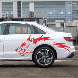 بيع المصنع تصميم الذئب الأنيق 2 شارات السيارة والملصقات الجانبية لتصميم السيارة - Product Image 3