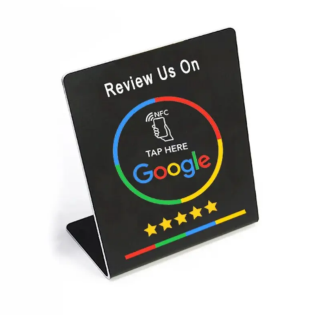 Custom Google Review Stand 13.56MHZ NFC Google Review Social Media PVC/Acrylic Stand