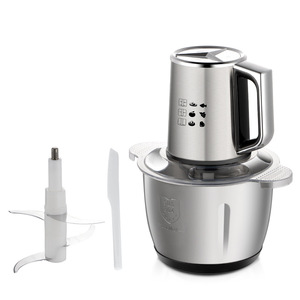 Hachoir Électrique Portable Multifonctionnel 3L en Acier Inoxydable avec Poignée pour Viande, Légumes et Ail - Product Image 3