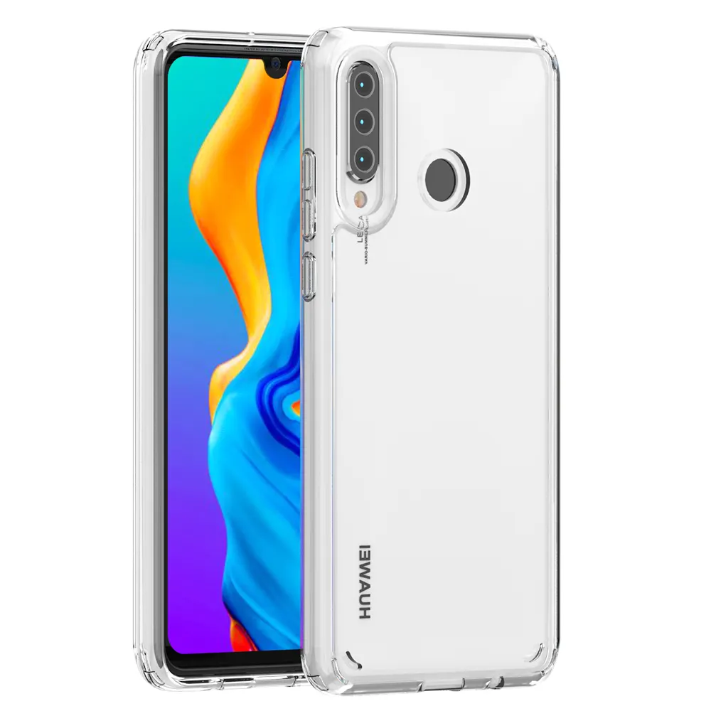 Transparent Acrylic Shockproof Case For Huawei P30 lite TPU Bumper Scratch proof hard back cover P30 Pro
