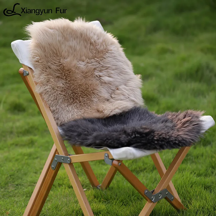 Подлинный декоративный большой мягкий меховой коврик для стула из овчины в новозеландском стиле премиум-класса разных цветов
