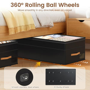 90L Large Adjustable Underbed <b>Storage</b> <b>Containers</b> with <b>Clear</b> Lids Under Bed <b>Storage</b> with Wheels for Clothes Shoes Blankets - Product Image 2